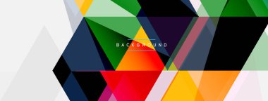 Renkli üçgen bileşimi, geometrik soyut arkaplan. Tekno veya iş konsepti, duvar kağıdı, afiş, arkaplan, iniş sayfası deseni