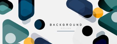 Soyut yuvarlak geometrik şekiller ve daireler. Duvar kağıdı, afiş, arkaplan veya iniş için moda tekno iş şablonu