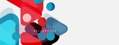 Soyut yuvarlak geometrik şekiller ve daireler. Duvar kağıdı, afiş, arkaplan veya iniş için moda tekno iş şablonu