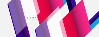 Vektör arkaplanı. Gölge efektli soyut örtüşen renk çizgileri tasarımı. Duvar kağıdı afişi için resim arkaplanı veya iniş sayfası