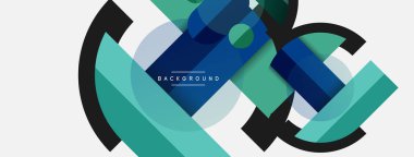 Yuvarlak geometrik şekiller çizgiler ve daireler. Duvar kağıdı afişi ya da iniş sayfası için vektör şablonu