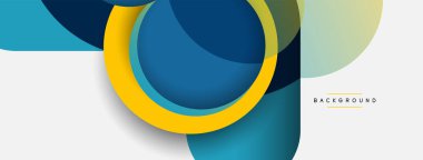 Vektör yuvarlak şekilli daireler minimum geometrik arkaplan. Duvar kağıdı afişi veya iniş sayfası için vektör illüstrasyonu