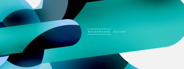 Yuvarlak şekiller daireler ve diğer geometrik şekiller. Duvar kağıdı afişi arkaplan kartı veya iniş sayfası için vektör illüstrasyonu