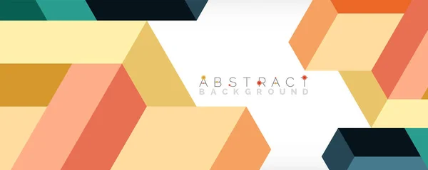 Abstracte achtergrond. 3d blokjes, kubieke elementen en blokken. Techno of business concept voor behang, banner, achtergrond, landing page — Stockvector