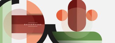 Yuvarlak geometrik şekiller çizgiler ve daireler. Duvar kağıdı afişi ya da iniş sayfası için vektör şablonu