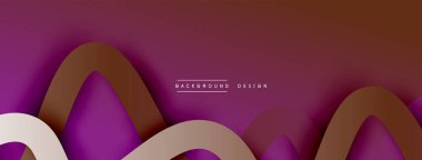 Gölge efektli dalga çizgisi olan soyut gradyan arkaplan. Geometrik bileşim. 3B gölge efektleri ve sıvı eğimleri