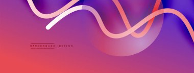 Gölge efektli dalga çizgisi olan soyut gradyan arkaplan. Geometrik bileşim. 3B gölge efektleri ve sıvı eğimleri