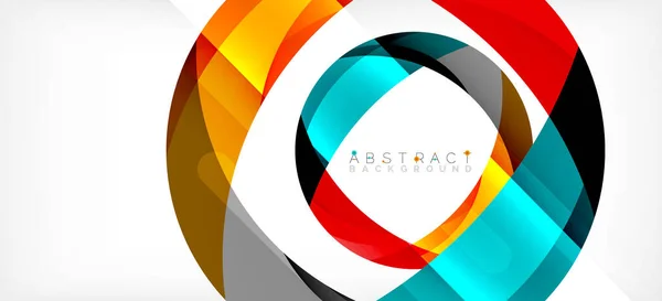 Fondo abstracto geométrico. Círculo creado con formas de color superpuestas. Ilustración vectorial para fondo de pantalla, Banner, Fondo, Página de aterrizaje — Vector de stock