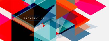 Mozaik üçgenler geometrik arkaplan. Tekno veya iş konsepti, duvar kağıdı, afiş, arkaplan, iniş sayfası deseni