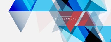 Mozaik üçgenler geometrik arkaplan. Tekno veya iş konsepti, duvar kağıdı, afiş, arkaplan, iniş sayfası deseni