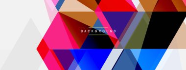 Renkli üçgen bileşimi, geometrik soyut arkaplan. Tekno veya iş konsepti, duvar kağıdı, afiş, arkaplan, iniş sayfası deseni