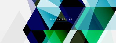 Renkli üçgen bileşimi, geometrik soyut arkaplan. Tekno veya iş konsepti, duvar kağıdı, afiş, arkaplan, iniş sayfası deseni