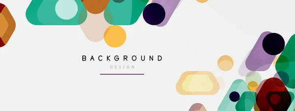 Kleurbelletjes en afgeronde geometrische vormen op wit. Vector geometrische minimale abstracte achtergrond voor behang, banner, achtergrond, landing page — Stockvector