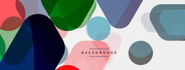 Color bubbles and rounded geometric shapes on white. Vector geometric minimal abstract background for wallpaper, banner, background, landing page — Stock Vector