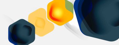 Beyaz arka planda renkli ok şekilleri. Minimum geometrik soyut arkaplan. Duvar kağıdı afişi veya iniş sayfası için vektör illüstrasyonu