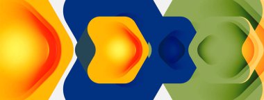 Beyaz arka planda renkli ok şekilleri. Minimum geometrik soyut arkaplan. Duvar kağıdı afişi veya iniş sayfası için vektör illüstrasyonu