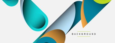 Soyut arkaplan. Minimum geometrik daireler ve koyu gölgeli yuvarlak şekiller. Duvar kağıdı afişi veya arkaplan için moda teknoloji iş şablonu