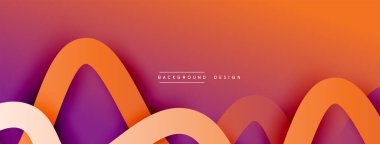 Gölge efektli dalga çizgisi olan soyut gradyan arkaplan. Geometrik bileşim. 3B gölge efektleri ve sıvı eğimleri