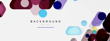 Beyaz üzerine renkli baloncuklar ve yuvarlak geometrik şekiller. Duvar kağıdı, pankart, arkaplan, iniş sayfası için vektör geometrik asgari özet arkaplan