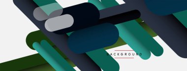 Yuvarlak şekiller ve çizgiler üst üste biniyor. Duvar kağıdı afişi veya iniş sayfası için vektör illüstrasyonu