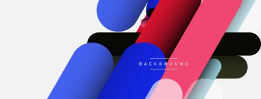 Yuvarlak şekiller ve çizgiler üst üste biniyor. Duvar kağıdı afişi veya iniş sayfası için vektör illüstrasyonu