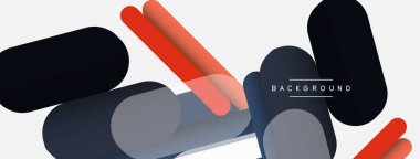 Soyut arkaplan. Yuvarlak şekiller, gri arkaplanda çizgiler. Duvar kağıdı afişi veya iniş sayfası için vektör illüstrasyonu