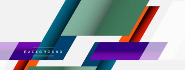 Vektör arkaplanı. Gölge efektli soyut örtüşen renk çizgileri tasarımı. Duvar kağıdı afişi için resim arkaplanı veya iniş sayfası