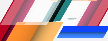 Vektör arkaplanı. Gölge efektli soyut örtüşen renk çizgileri tasarımı. Duvar kağıdı afişi için resim arkaplanı veya iniş sayfası