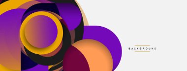 Vektör yuvarlak şekilli daireler minimum geometrik arkaplan. Duvar kağıdı afişi veya iniş sayfası için vektör illüstrasyonu