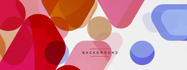 Color bubbles and rounded geometric shapes on white. Vector geometric minimal abstract background for wallpaper, banner, background, landing page — Stock Vector