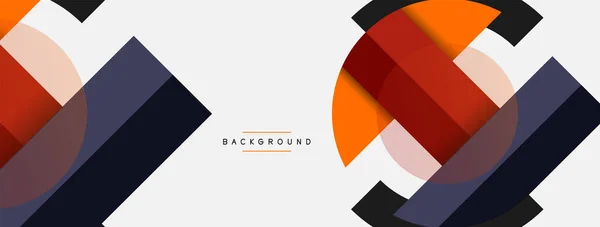 Geometrische vormen samenstelling abstracte achtergrond. Cirkels lijnen en rechthoeken. Vector illustratie voor behang banner achtergrond of landing page — Stockvector