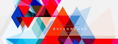 Mozaik üçgenler geometrik arkaplan. Tekno veya iş konsepti, duvar kağıdı, afiş, arkaplan, iniş sayfası deseni