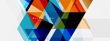 Mozaik üçgenler geometrik arkaplan. Tekno veya iş konsepti, duvar kağıdı, afiş, arkaplan, iniş sayfası deseni