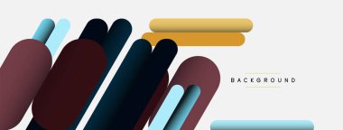 Yuvarlak şekiller ve çizgiler üst üste biniyor. Duvar kağıdı afişi veya iniş sayfası için vektör illüstrasyonu