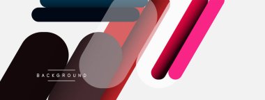 Yuvarlak şekiller ve çizgiler üst üste biniyor. Duvar kağıdı afişi veya iniş sayfası için vektör illüstrasyonu