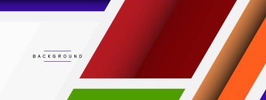 Vektör arkaplanı. Gölge efektli soyut örtüşen renk çizgileri tasarımı. Duvar kağıdı afişi için resim arkaplanı veya iniş sayfası