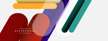 Yuvarlak şekiller ve çizgiler üst üste biniyor. Duvar kağıdı afişi veya iniş sayfası için vektör illüstrasyonu