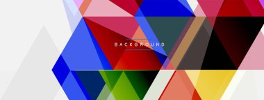 Renkli üçgen bileşimi, geometrik soyut arkaplan. Tekno veya iş konsepti, duvar kağıdı, afiş, arkaplan, iniş sayfası deseni