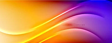 Soyut arkaplan - çizgiler ışık ve gölgelerle oluşturuldu. Teknoloji ya da iş dijital şablonu. Dinamik arkaplan ile basit akışkan renk gradyanı