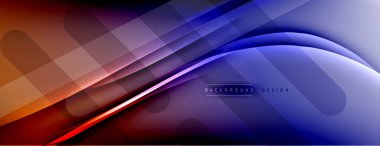 Soyut arkaplan - çizgiler ışık ve gölgelerle oluşturuldu. Teknoloji ya da iş dijital şablonu. Dinamik arkaplan ile basit akışkan renk gradyanı