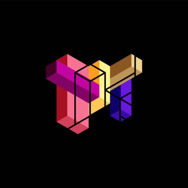 Soyut arkaplan. 3 boyutlu küp, küp elementler ve bloklar. Duvar kağıdı, afiş, arkaplan, iniş sayfası için tekno veya iş konsepti