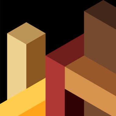 Soyut arkaplan. 3 boyutlu küp, küp elementler ve bloklar. Duvar kağıdı, afiş, arkaplan, iniş sayfası için tekno veya iş konsepti