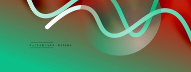 Gölge efektli dalga çizgisi olan soyut gradyan arkaplan. Geometrik bileşim. 3B gölge efektleri ve sıvı eğimleri