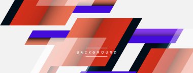 Vektör arkaplanı. Gölge efektli soyut örtüşen renk çizgileri tasarımı. Duvar kağıdı afişi için resim arkaplanı veya iniş sayfası