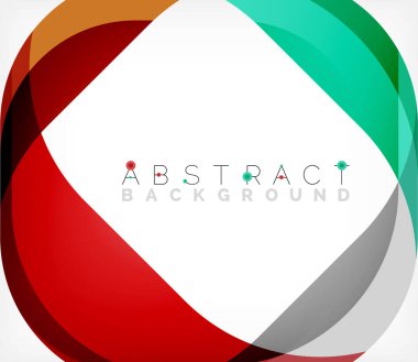 Üst üste binen dalgalarla soyut kare şekil, minimum geometrik arkaplan. Duvar Kağıdı, Sancak, Arkaplan, İniş Sayfası için Vektör İllüstrasyonu