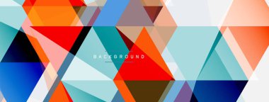 Mozaik üçgenler geometrik arkaplan. Tekno veya iş konsepti, duvar kağıdı, afiş, arkaplan, iniş sayfası deseni