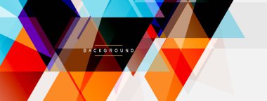 Mozaik üçgenler geometrik arkaplan. Tekno veya iş konsepti, duvar kağıdı, afiş, arkaplan, iniş sayfası deseni