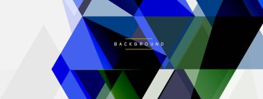 Renkli üçgen bileşimi, geometrik soyut arkaplan. Tekno veya iş konsepti, duvar kağıdı, afiş, arkaplan, iniş sayfası deseni