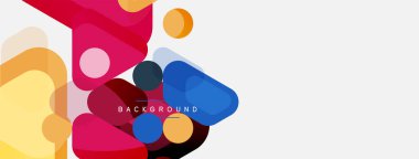 Soyut yuvarlak geometrik şekiller ve daireler. Duvar kağıdı, afiş, arkaplan veya iniş için moda tekno iş şablonu