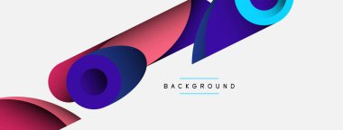 Soyut arkaplan. Minimum geometrik daireler ve koyu gölgeli yuvarlak şekiller. Duvar kağıdı afişi veya arkaplan için moda teknoloji iş şablonu